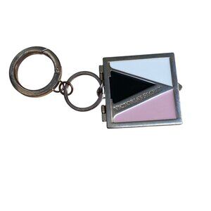 VICTORIA'S SECRET Gold Tone V Logo Spell Out Mirror Keychain Charm